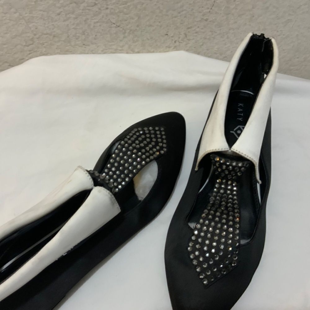 Katy Perry Tuexudo shoes black white flats women’s 9 M - Picture 9 of 11